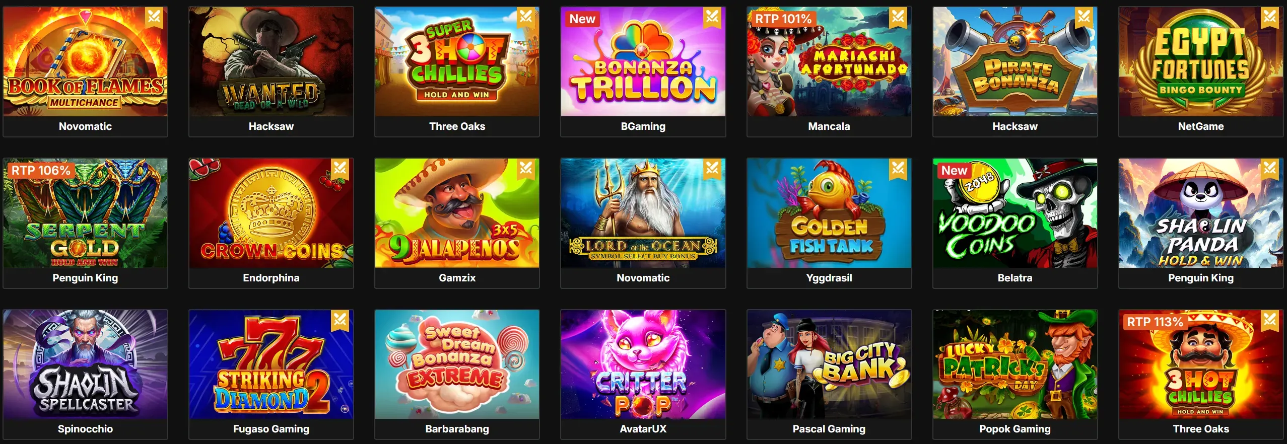 Olymposwin Casino slots overzicht