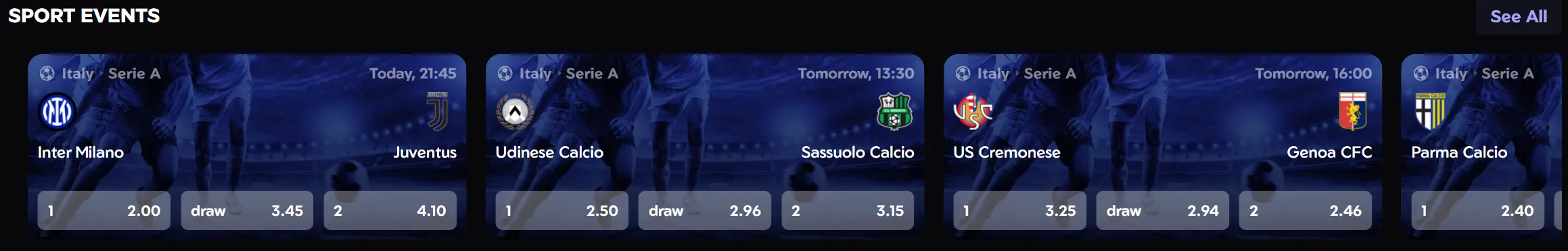 Olymposwin Casino sport events